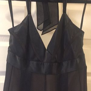 BCBG Max Azria 100% Silk Black Sheer Dress  sz 2